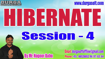 HIBERNATE tutorials || Session - 4 || by Mr. Nagoor Babu On 17-05-2023 @6AM IST