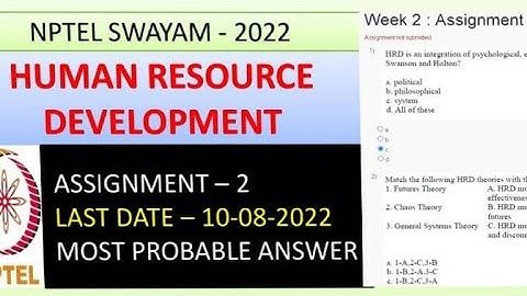 NPTEL-22 | Human Resource Development Assignment-2
