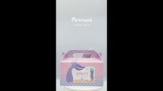 Mermaid Gable Box Personalised Party Printable