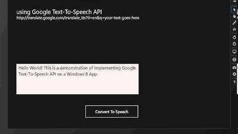 Google Text-To-Speech API in Windows 8 apps