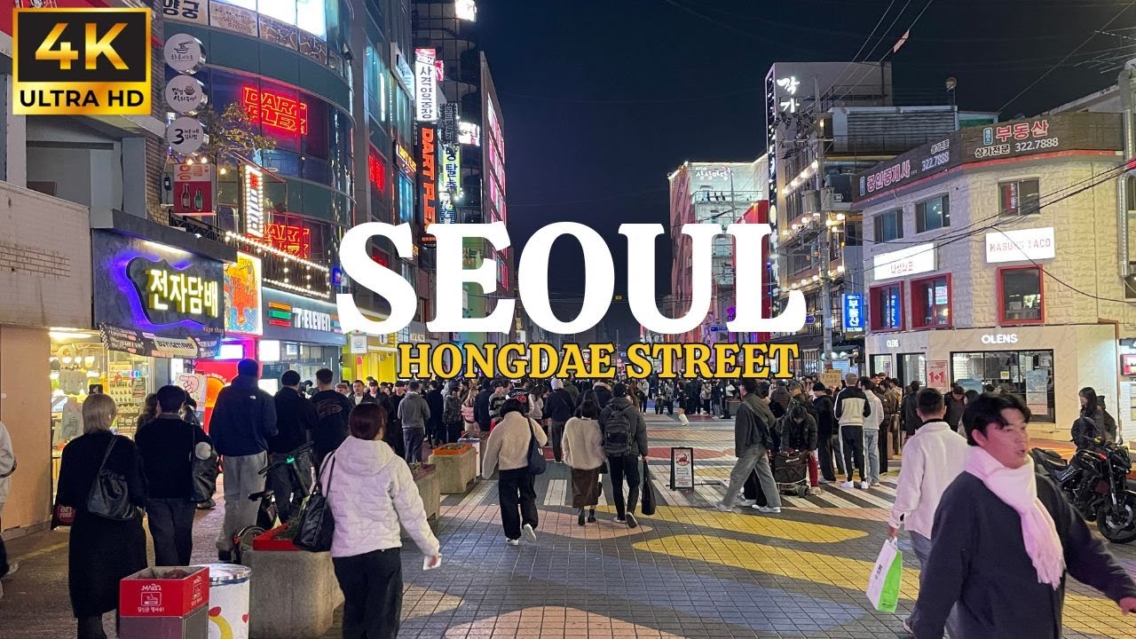 [4K] Seoul Nightlife in Autumn 2025 at HONGDAE Street SOUTH KOREA