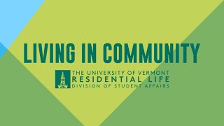 Living in Community—UVM Summer Virtual Orientation with Residential Life