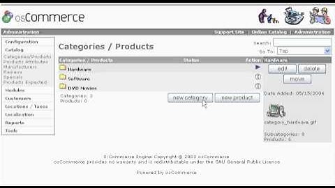 Adding categories in osCommerce