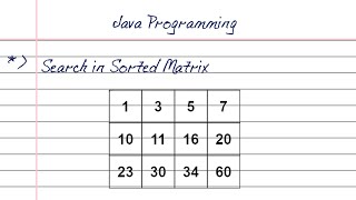 Search in a Sorted Matrix | Dev Domain