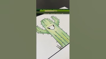 🌵How to draw a Cactus! 3 STEPS  #easy