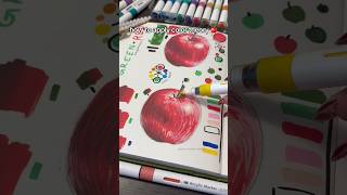 60s color theory apple tutorial 🍎 beginner breakdown #acrylicmarkers #colortheory #arttutorial