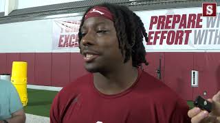 SPRING FOOTBALL POST PRACTICE: LB Kip Lewis