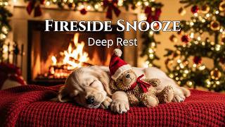 🔴 12 Hours Fireside Snooze Bliss: Cozy Fireplace Ambience & Puppy Music for Deep Sleep HD 🐾✨