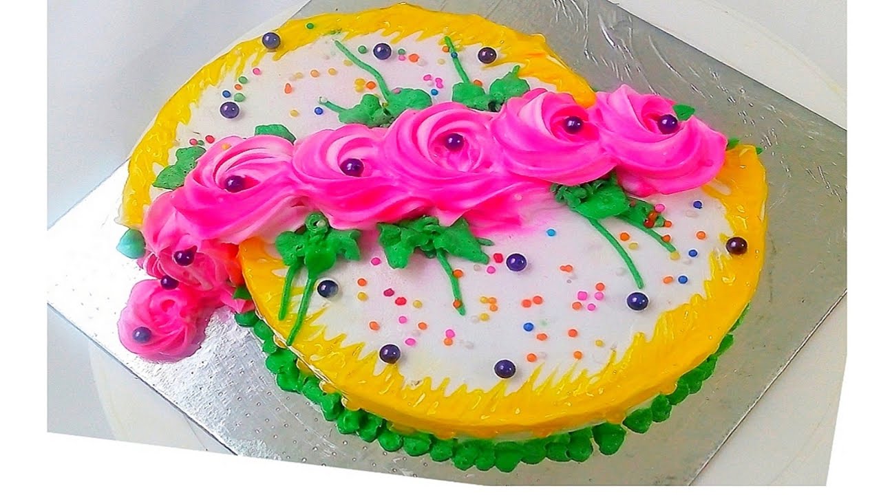 Beautiful Cake Design 1 2kg Cake Recipe Half Half Design Cake Vanilla Cake Recipe Youtube