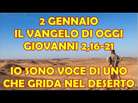 2 Gennaio | Il Vangelo di Oggi Lettura Giovanni 1,19 28 | Io Sono Voce di Uno che Grida nel Deserto