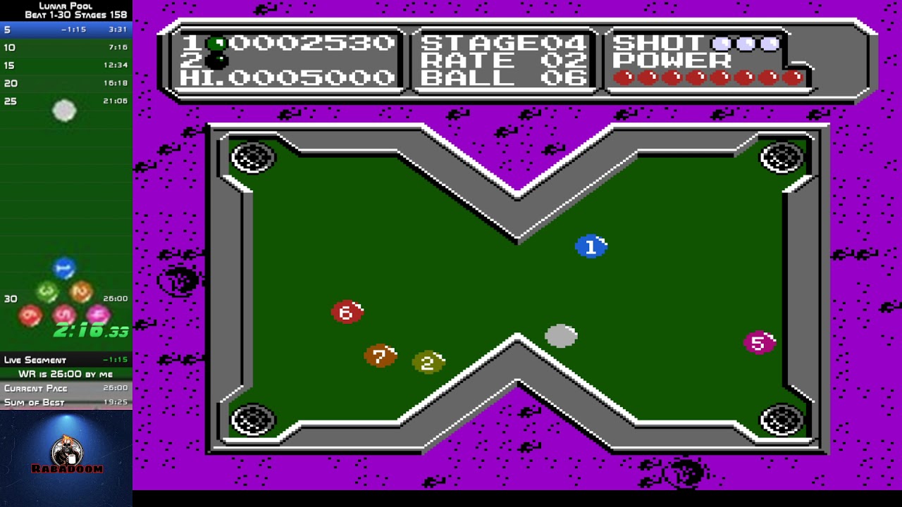 Lunar Pool Beat Stages 1-10 Speedrun World Record 6.45