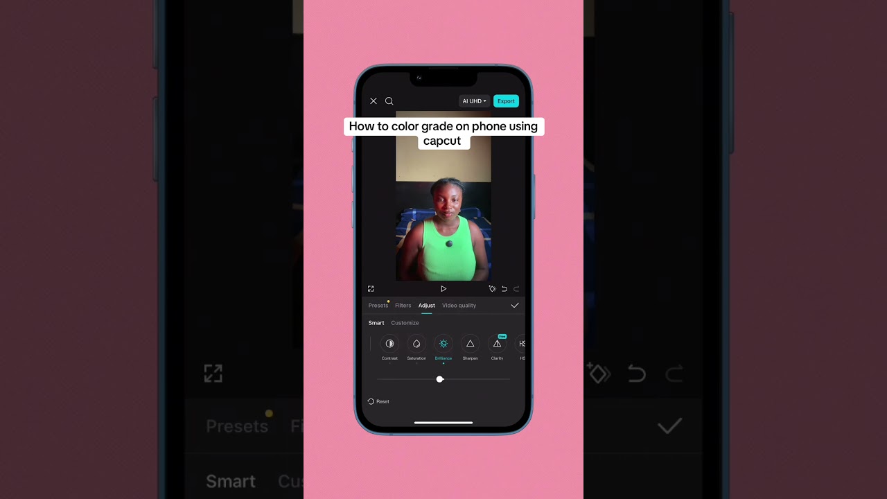 How to color grade your video on phone using CapCut 