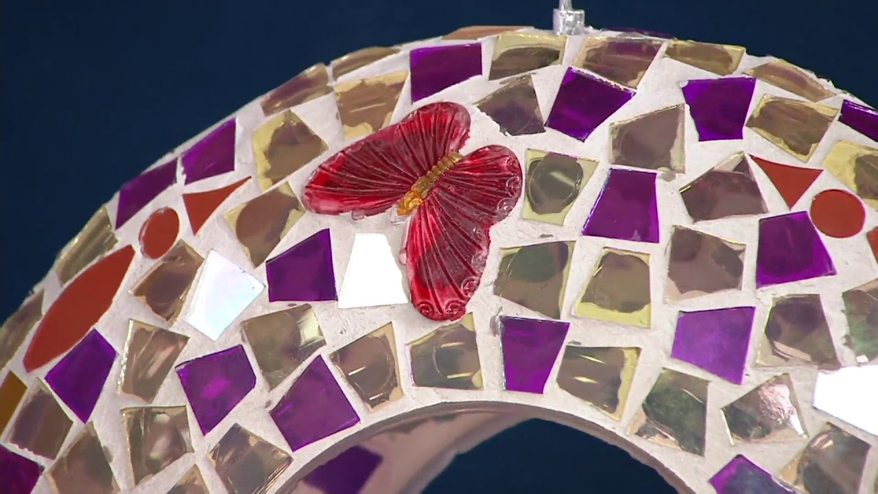 Glass Mosaic Fly Thru Fruit Or Circle Birdfeeder By Evergreen On