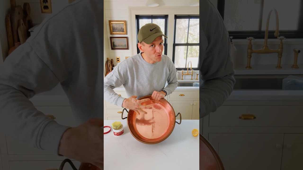 Let&rsquo;s test which method cleans copper better: lemon/salt or copper cream #shorts