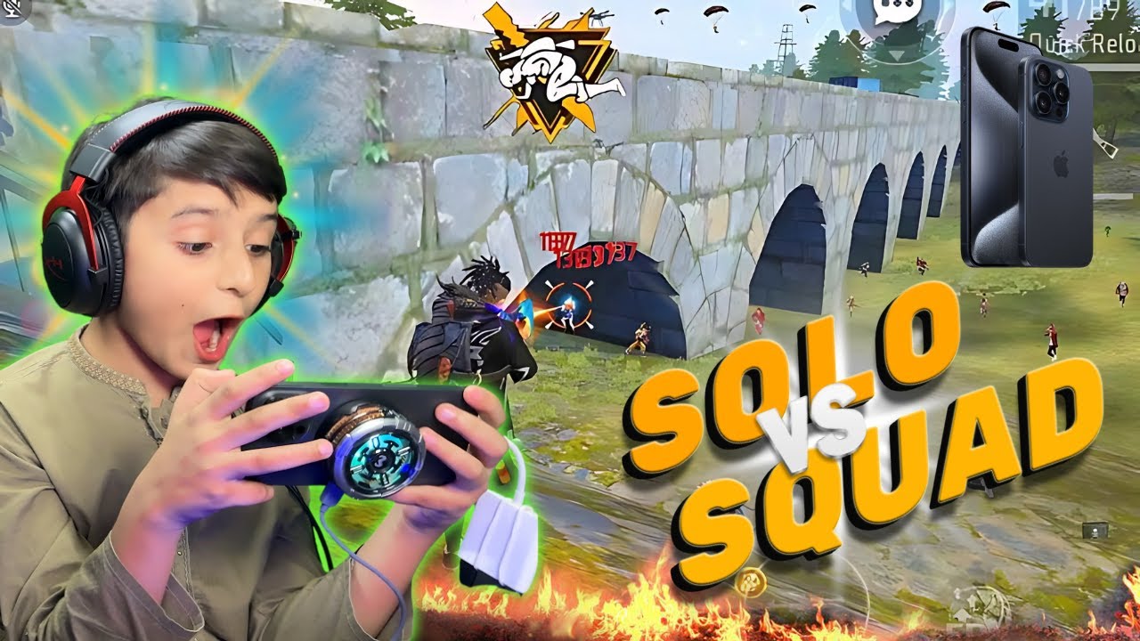 Solo Vs Squad In BR Ranked | Free Fire GamePlay | Iphone 15 Pro Max ...