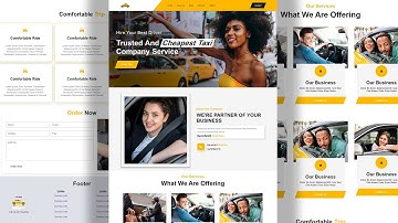 How to build or create taxi website with HTML & CSS | Taxi website
