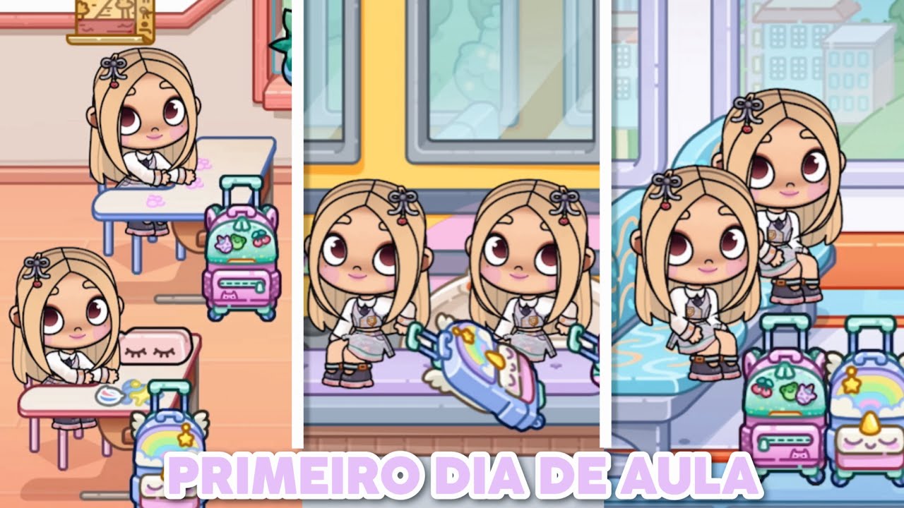 ROTINA PRIMEIRO DIA DE AULA DAS GÊMEAS NA ESCOLA 📚🚌 (Avatar World)