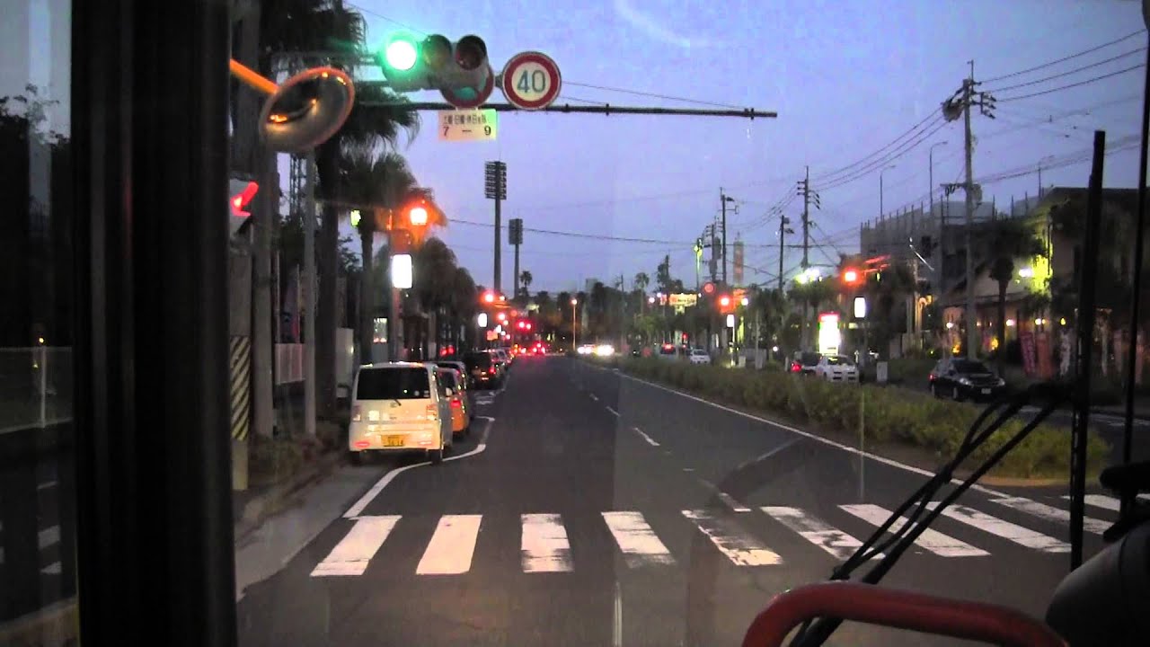 (前面展望)鹿児島市営バス16番市役所前行き　鴨池港→市役所前