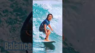Surfing: Balance. Timing. Patience.#FindYourFlow 🌊#RideTheWave 🏄#SurfLife ☀️