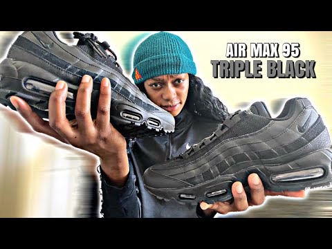 teenagere Emotion Bil Nike Air Max 95 Triple Black Review | On Feet | Recent Pickup - YouTube