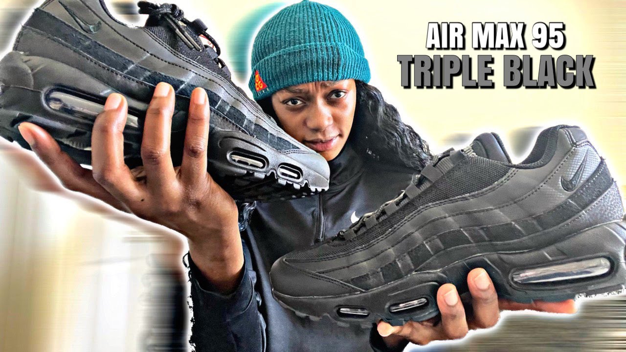 teenagere Emotion Bil Nike Air Max 95 Triple Black Review | On Feet | Recent Pickup - YouTube