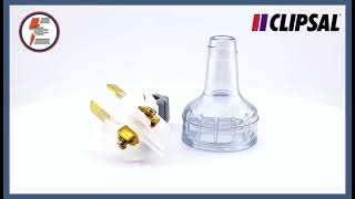 Clipsal 439S Extension Cord Plug 3 Pin 10A 250V Transparent | Heavy Duty Plug Top