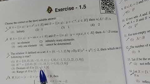 11-M  [ Ex-1.5-3] Sets,Relations and Functions--One Mark questions‎@Gomathi Maths 