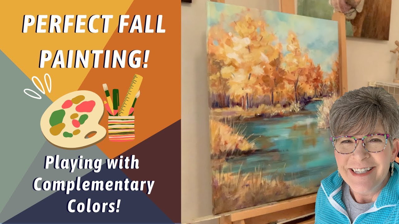 HOW TO Make ACRYLIC Look Like OIL Paint! Fall Landscape! By Annie Troe