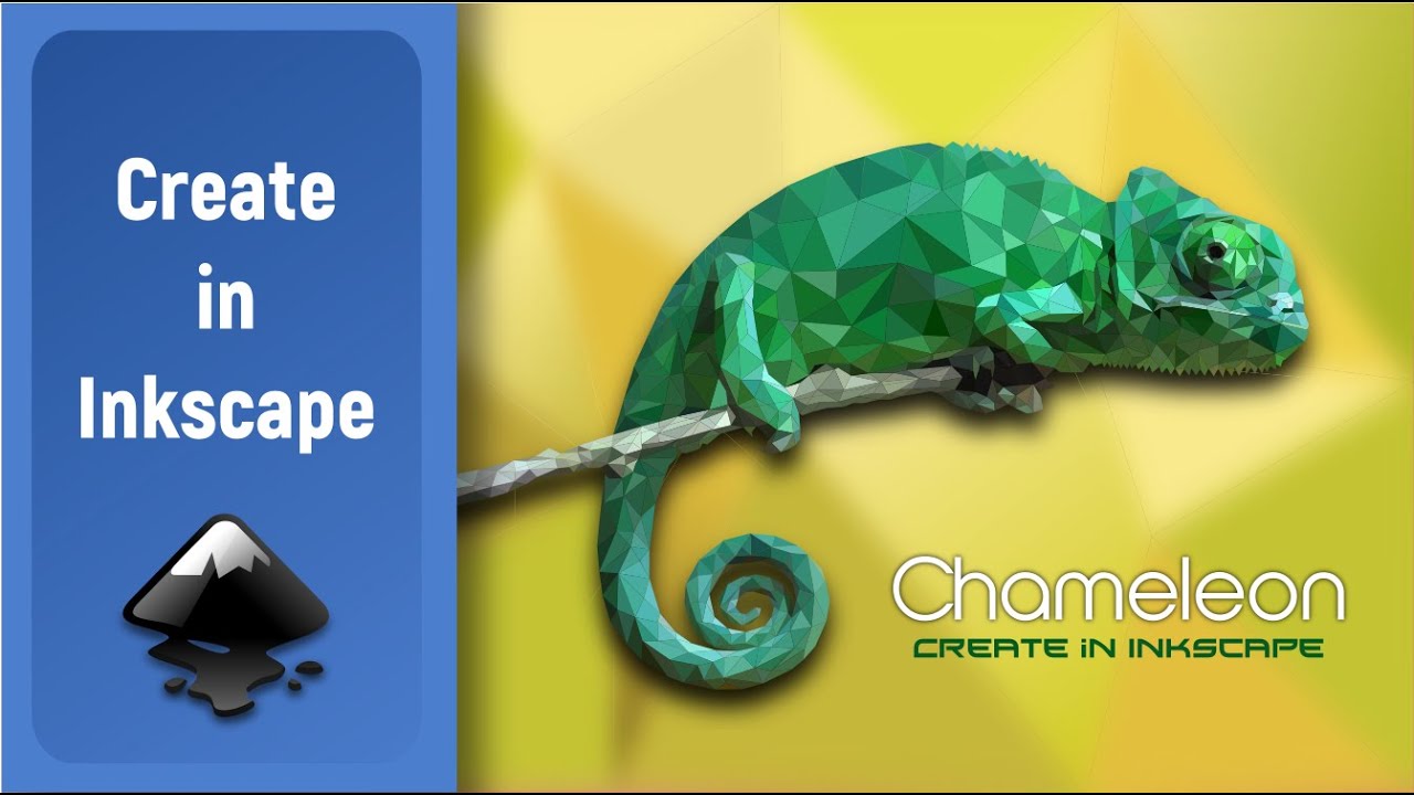 Speed Art Inkscape Beautiful Low Poly Chameleon YouTube