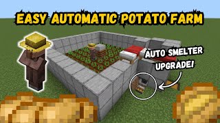 Building a FULL AUTO Potato Farm in Minecraft! +Auto-Smelt Upgrade! Bedrock and Java 1.20+