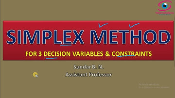 Simplex Method - For 3 Decision Variables & Constraints