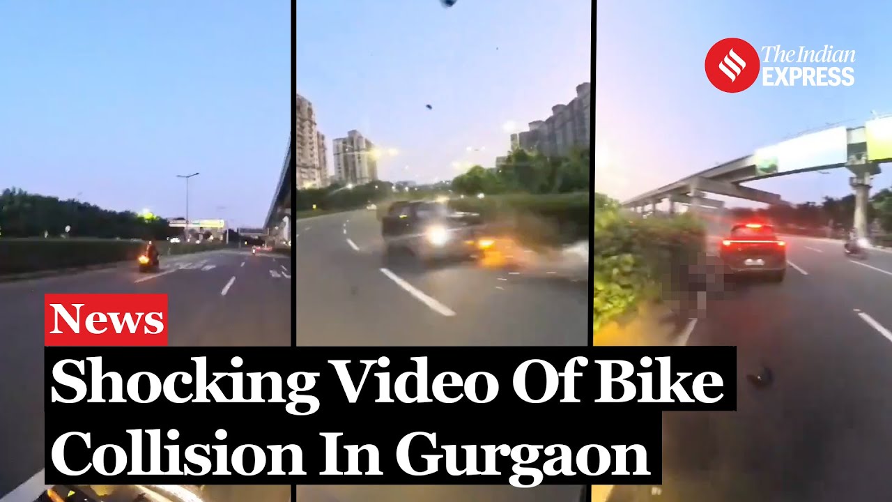 Gurugram Bike Accident: Biker dies after collision with SUV - YouTube