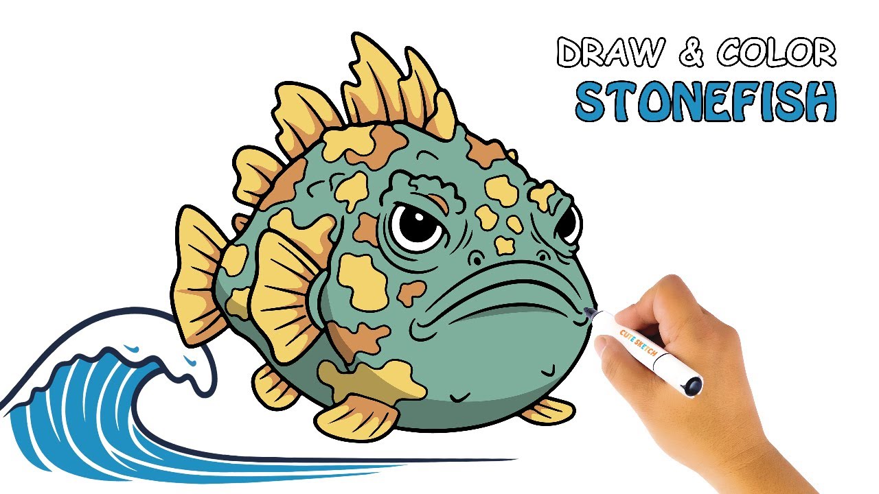 Stonefish Drawing & Coloring | Calm and Easy Art Video