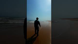 Solo beach walk vibes 🌊✨Peace, waves & endless horizons. #travel #viralvideo