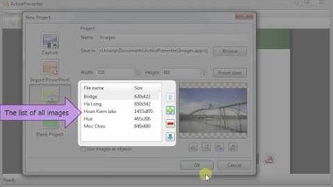 Creating a project from images