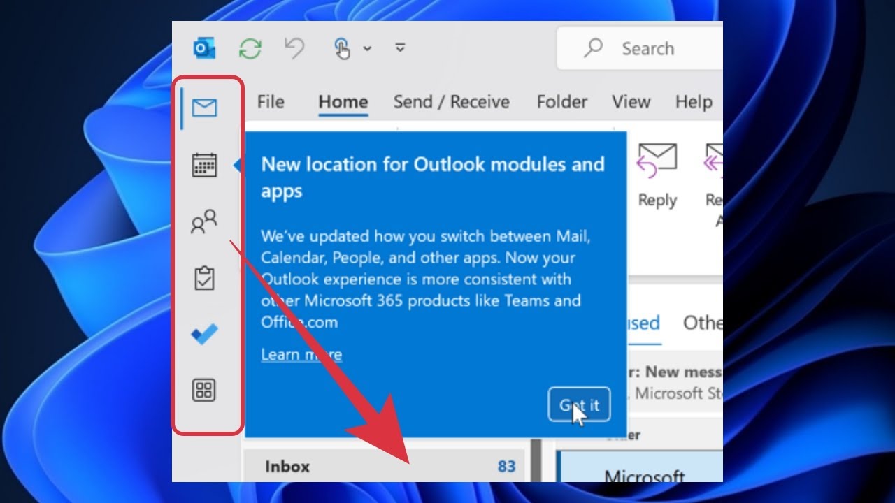 How to Move Outlook Navigation Menu Bar from Left Side to Bottom [3