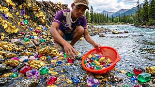 Unbelievable Treasure Hunt I Found a River Full of Gold and Giant Gemstones