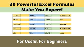 20 Powerful Formulas Will Definitely Make You Excel Expert | Most Useful Excel Formulas