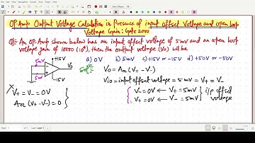 Op Amp Output Voltage Calculation Due to Input Offset Voltage & Open Loop Voltage Gain : Gate 2000