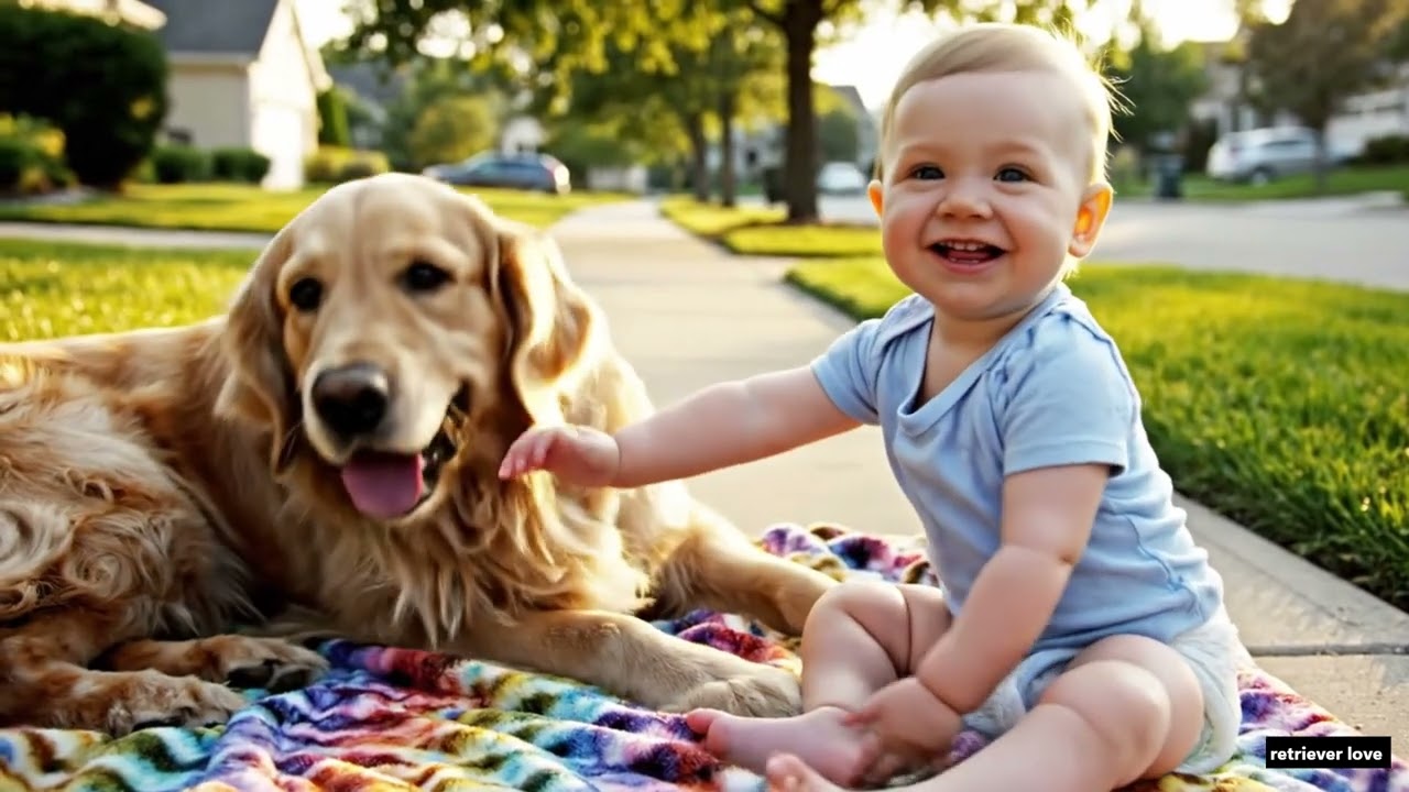 “Adorable Baby and Gentle Retriever Moments at Home | Funny & Heartwarming 👶🐶”