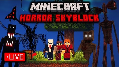 🔴3 Idiots Survive EVERY HORROR MOD ON SKYBLOCK LIVE🔴