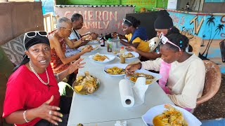 ENGLISH GUEST & FAMILY ENJOYING THEIR STEAMED FISH WITH BAMMY