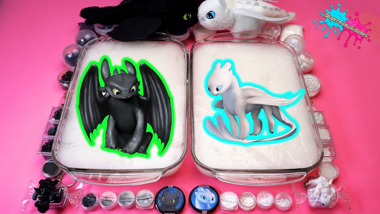 Mezclando Chimuelo VS Furia Luminosa en Slime - Supermanualidades