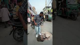 Reality Of Bihar Road Condition ✅#patna #road #bridge #patnanews #corruption