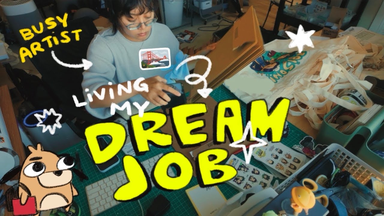 Self-Employed Artist Diaries 🌥️🌉  Packing 200 Orders, Art Markets, 10k on Youtube & Life Updates