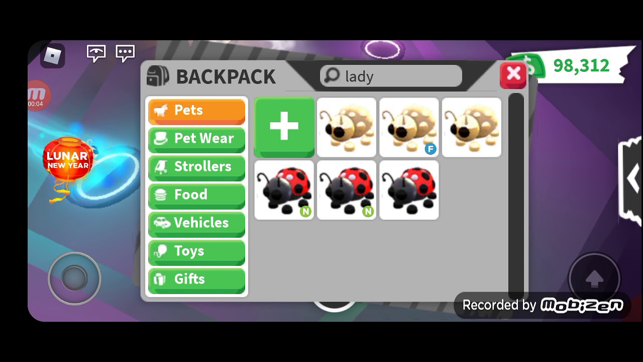 Making a Neon Golden Ladybug in Roblox Adopt Me