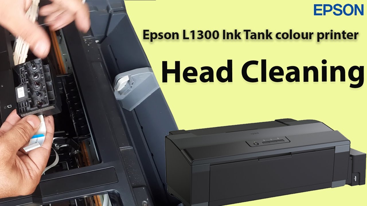 how to Epson L1300 bad print quality | Epson L1300 Ink Tank color printer Head Cleaning - YouTube