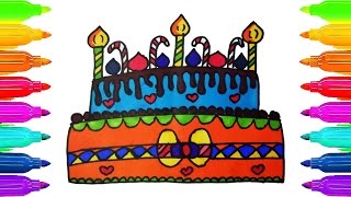 Coloring Pages Birthday Cake | How to Draw Birthday Cake | Art Colours for Kids screenshot 2