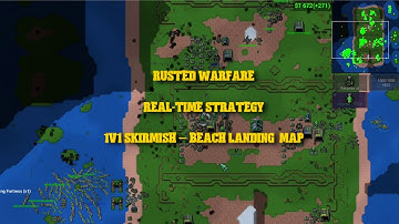 Rusted Warfare 1v1 Skirmish Beach Landing Map Easy AI Gameplay