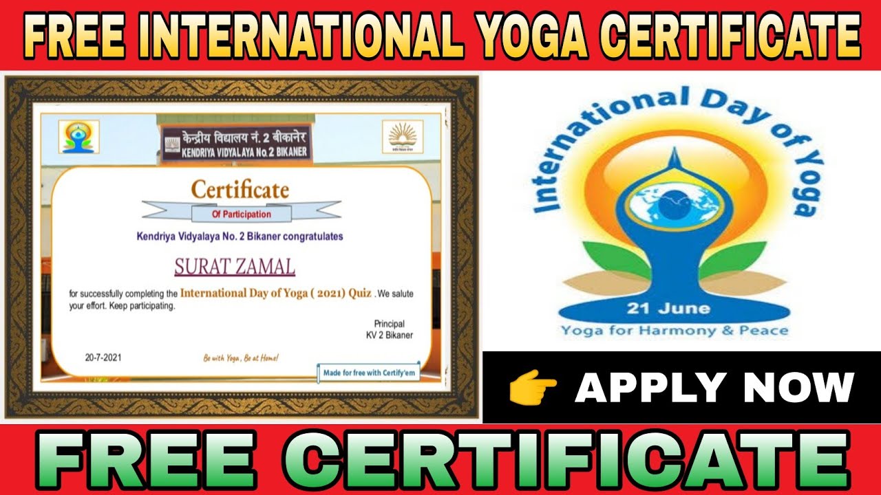 Free International Yoga Course With Certificate I Free Yoga Certificate